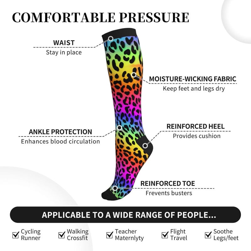 thmnj Compression Socks Knee High Support Socks for Women Men Circulation Stockings for Athletic Running Cycling Flying - Image 4